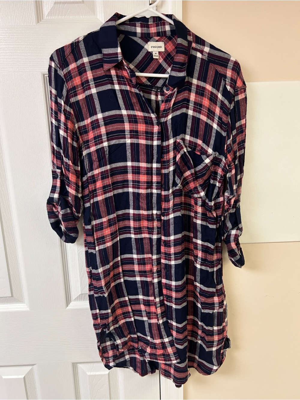 Sneakpeek Plaid Shirt Dress